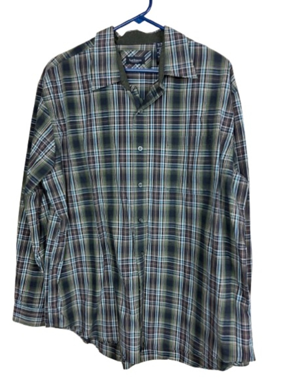 Van Heusen Green Plaid Button-Up Shirt